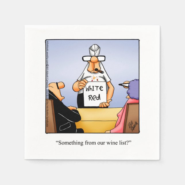 Vin Humor Cocktail Party Napkins Pappersservett (Framsidan)