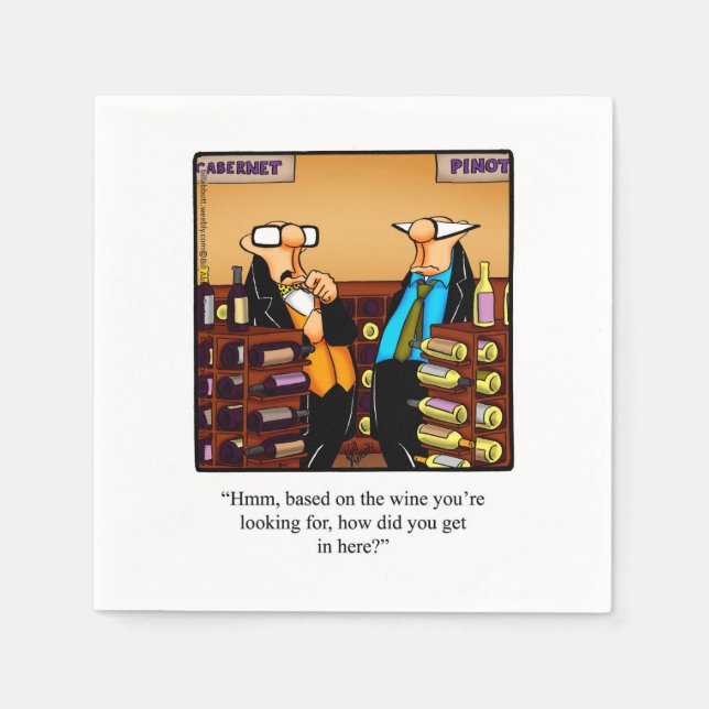 Vin Humor Cocktail Party Napkins Pappersservett (Framsidan)