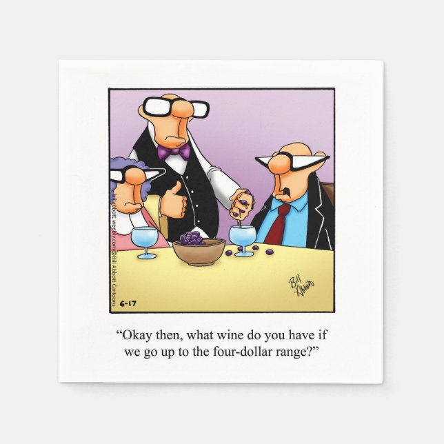 Vin Humor Cocktail Party Napkins Pappersservett (Framsidan)