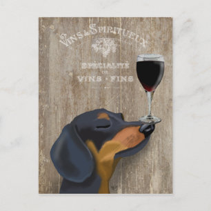 Vin Hund Dachshund Vykort