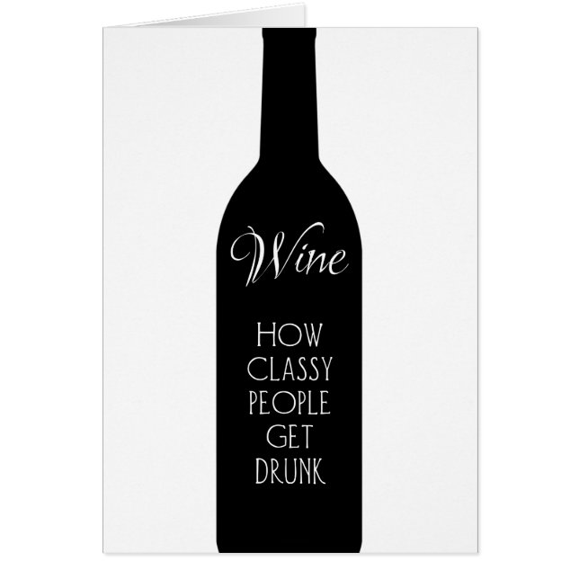 Vin, hur klassigt folk blir berusade hälsning hälsningskort (Framsidan)