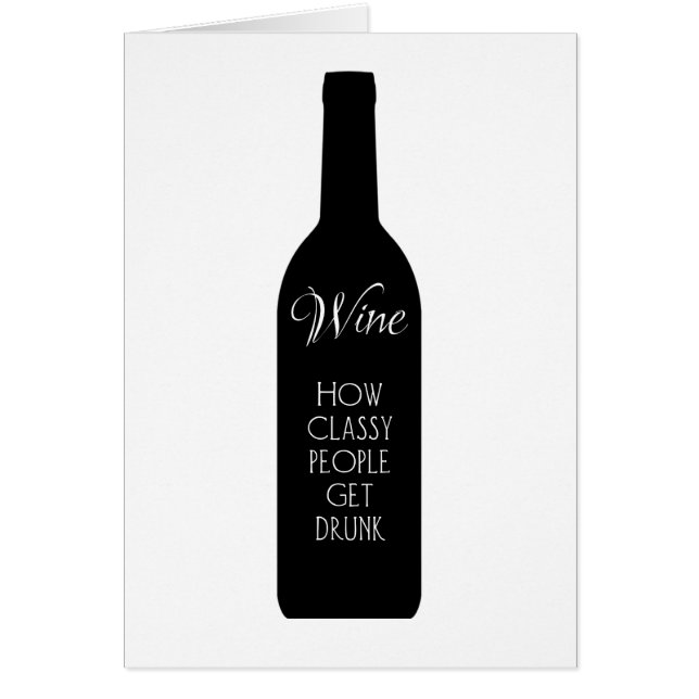 Vin, hur klassigt folk blir berusade hälsningskort (Framsidan)