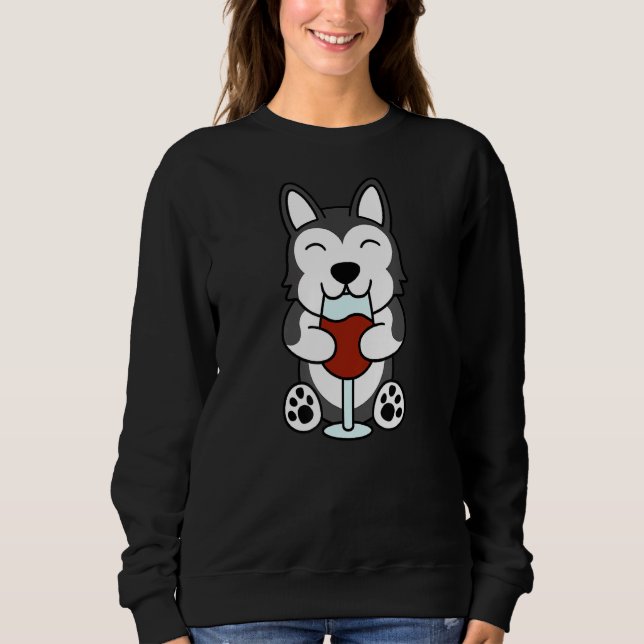 Vin Husky Hund T Shirt (Framsida)