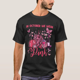 Vin i oktober Bäror vi Rosa Pumpkin Breast Cancer T Shirt