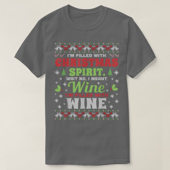 Vin Im fylld med julklapp, mjuk julsötat T Shirt (Design framsida)