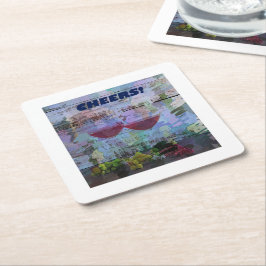 Vin Impression Digital Papper Underläggs Underlägg Papper Kvadrat