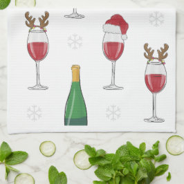 Vin jultomten Reindeer Snöflingor Helgdag Kökshandduk