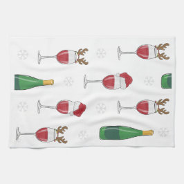 Vin jultomten Reindeer Snöflingor Helgdag Kökshandduk