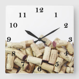 Vin Kork Clock Fyrkantig Klocka