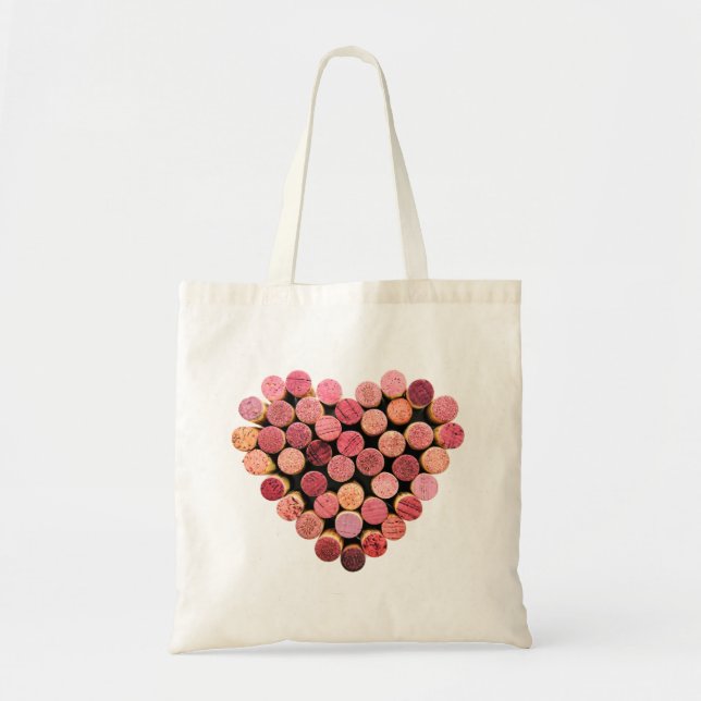 Vin Kork Heart Bag Tygkasse (Framsidan)