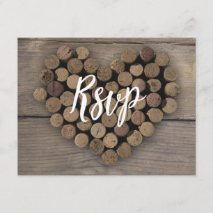 Vin Kork Heart Osa Post Card Kort