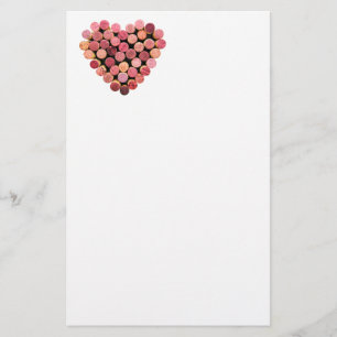 Vin Kork Heart Stationery Brevpapper