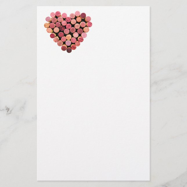 Vin Kork Heart Stationery Brevpapper (Framsida)