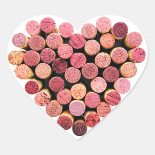 Vin Kork Heart Stickers Hjärtformat Klistermärke