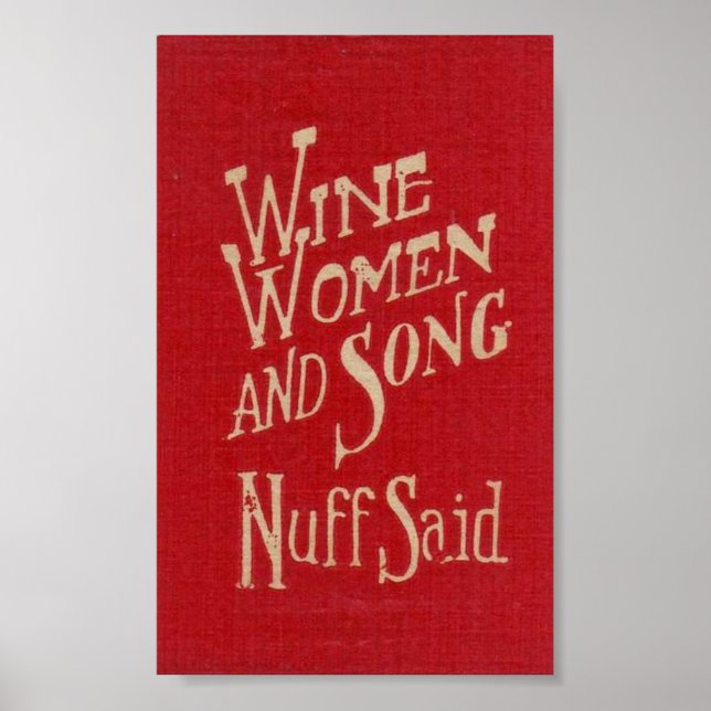 Vin Kvinnor och Sång Poster (Framsidan)