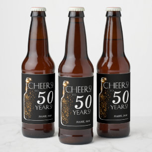 VIN-LABEL - hedrar till 50 år! Ölflaska Etikett