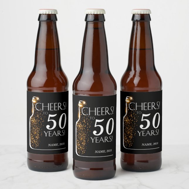 VIN-LABEL - hedrar till 50 år! Ölflaska Etikett (Flaskor)