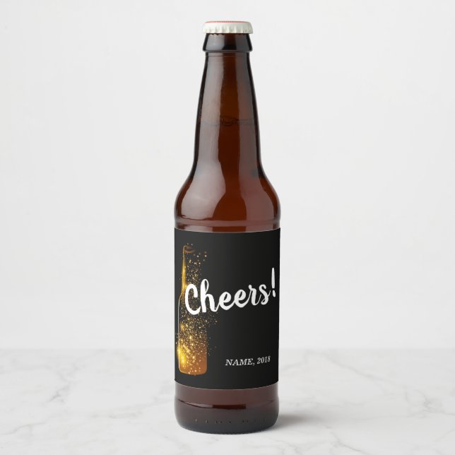 VIN-LABEL - jakt, år, bröllop, födelsedag Ölflaska Etikett (Framsida)