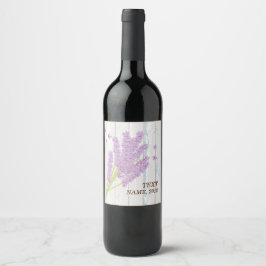 VIN LABEL - lavender, lila, blomma, blommigt Vinflaska Etikett