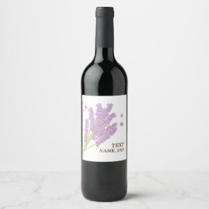 VIN LABEL - lavender, lila, blomma, blommigt Vinflaska Etikett