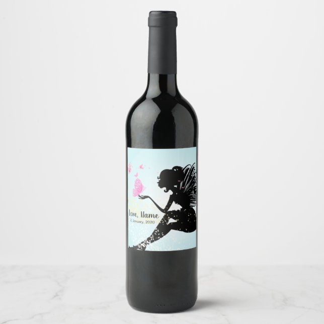 VIN-LABEL - Mjölk och fjärilar Vinflaska Etikett (Framsida)