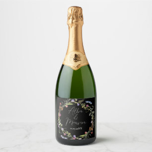 Vin Labels Wildblomma Blommigt Ditsy Mörk