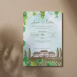 Vin Land Dream Vineyard Bröllopsinbjudan Inbjudningar