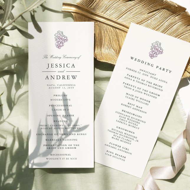 Vin Landsbyggsbröllop Ceremony-programmet Program (Skapare uppladdad)