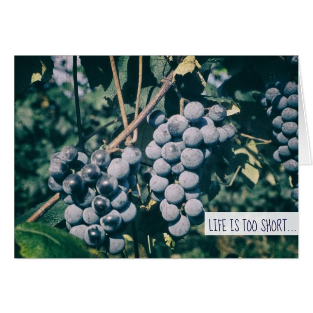 Vin Lila Grapes Harvest Grape on Vine Hälsningskort (Framsidan Horizontal)