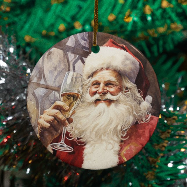 Vin Loving Jultomten Julgransprydnad Keramik (Skapare uppladdad)