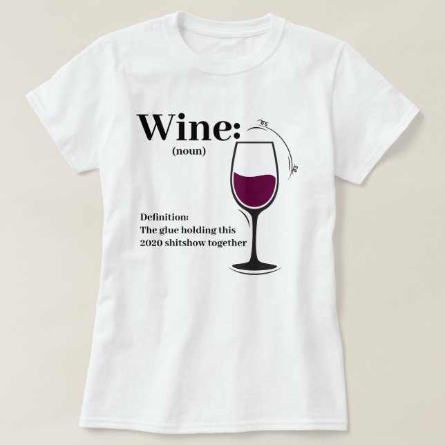 Vin lustig 2020-definition t shirt (Design framsida)
