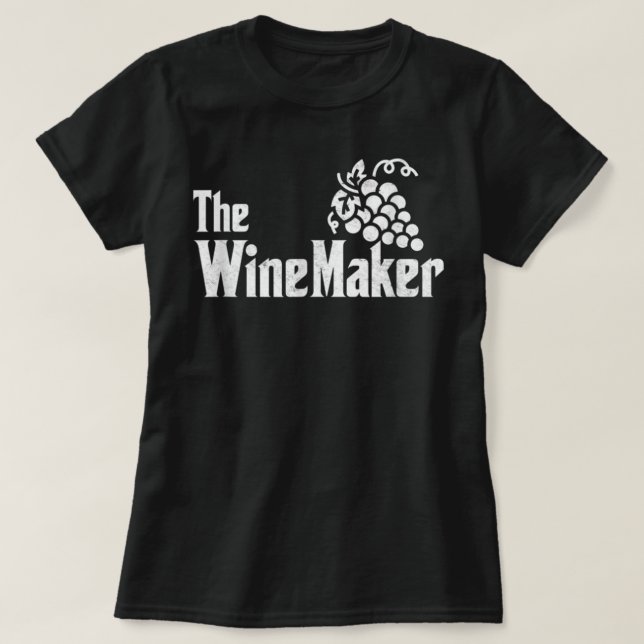 Vin Maker Vinyard Winery vin skapar druvor W T Shirt (Design framsida)