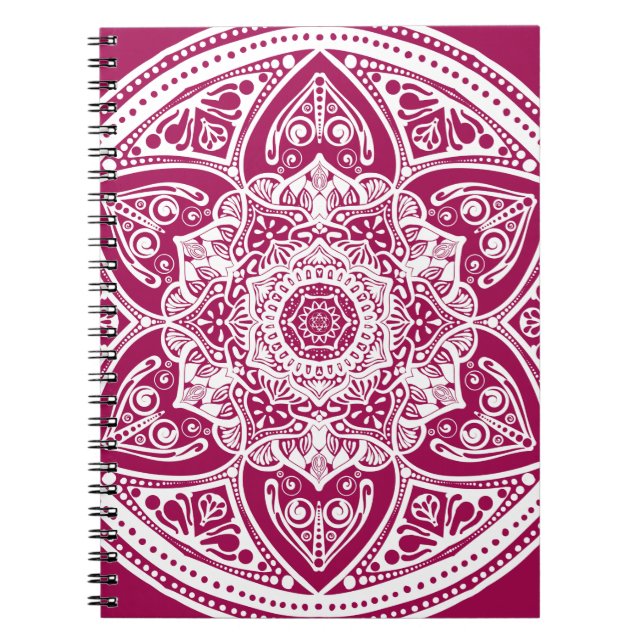Vin Mandala Anteckningsbok Med Spiral (Framsidan)