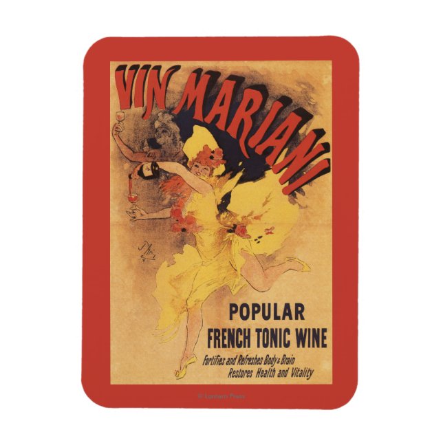 Vin Mariani Dancing Girl Poring Vin Magnet (Vertikal)