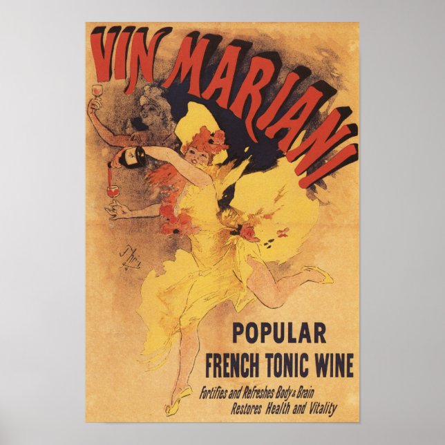 Vin Mariani Dancing Girl Poring Vin Poster (Framsidan)