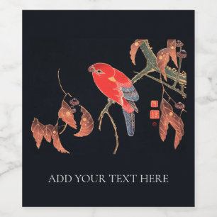 VIN-MÄRKEN: JAPANESE WOODBLOCK : ITÖ JUKUCHISSIS VINFLASKA ETIKETT