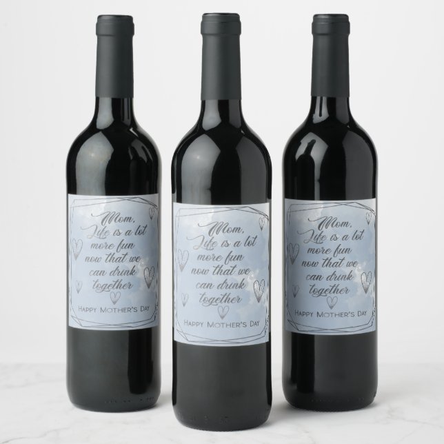 Vin-märket mor på dagen vinflaska etikett (Flaskor)