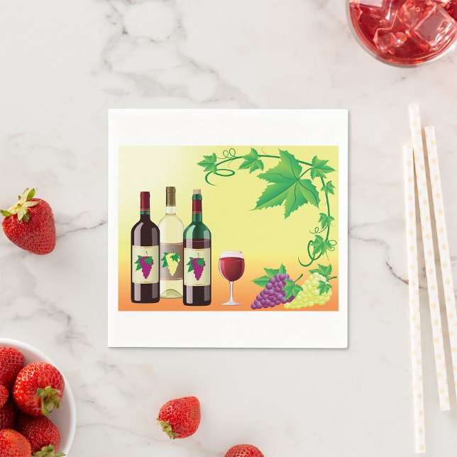 Vin med Pappra blöjor av druvor Pappersservett (Skapare uppladdad)