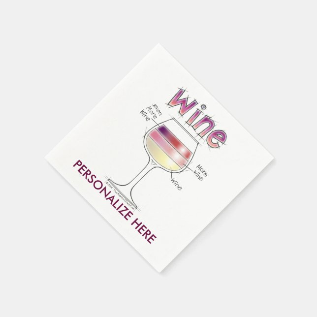 VIN, MER VIN, ÄNNU MER VIN PAPPERSSERVETT (Hörn)