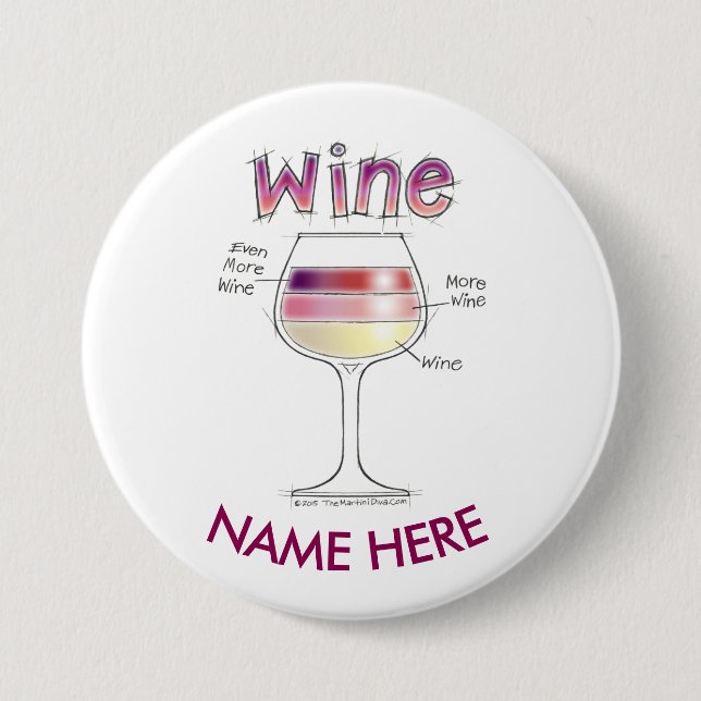 VIN MER VIN, ÄVEN MER VINNAMN BRICKA KNÄPPAS KNAPP (Framsida)