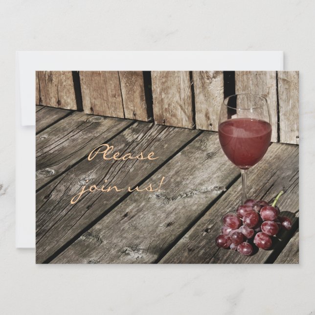 Vin middag firande inbjudan (Framsida)