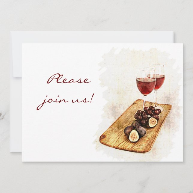 Vin middag firande inbjudan (Framsida)