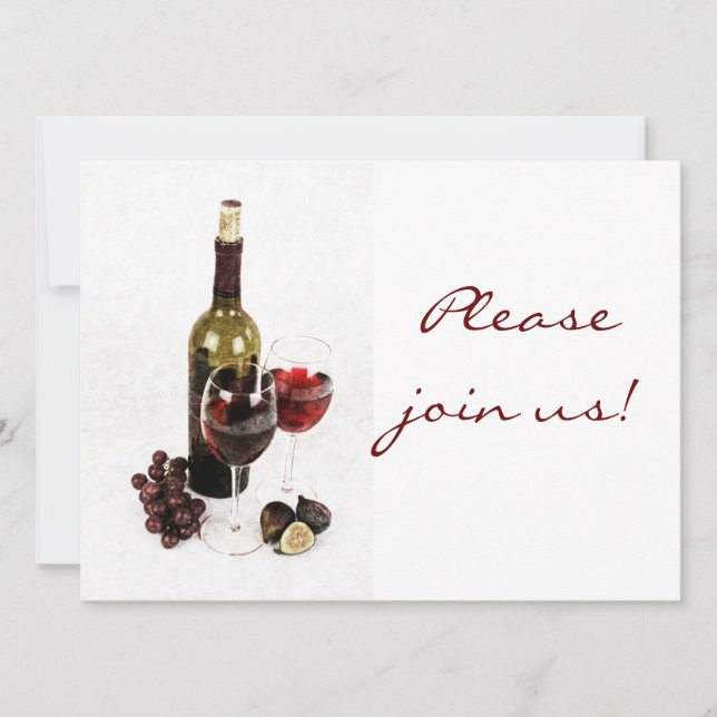 Vin middag firande inbjudan (Framsida)