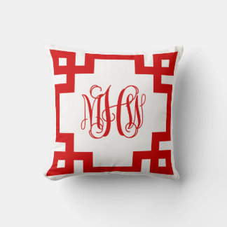 Vin Monogram DIY BG, vit röd grek Nyckel Kudde