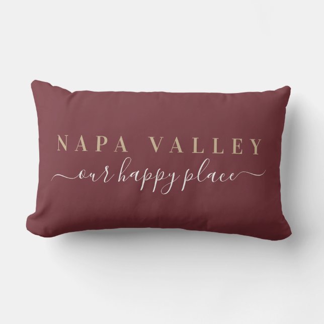 Vin Napa Valley Lycklig Ställe Lumbar Pillow Lumbarkudde (Framsida)