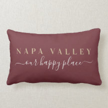 Vin Napa Valley Lycklig Ställe Lumbar Pillow
