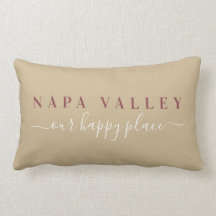 Vin Napa Valley Lycklig Ställe Lumbar Pillow