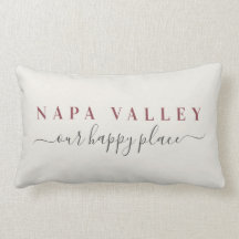 Vin Napa Valley Lycklig Ställe Lumbar Pillow