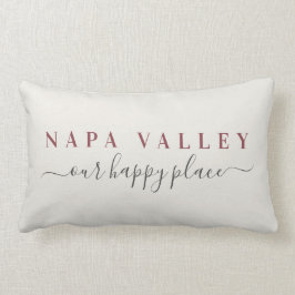 Vin Napa Valley Lycklig Ställe Lumbar Pillow Lumbarkudde