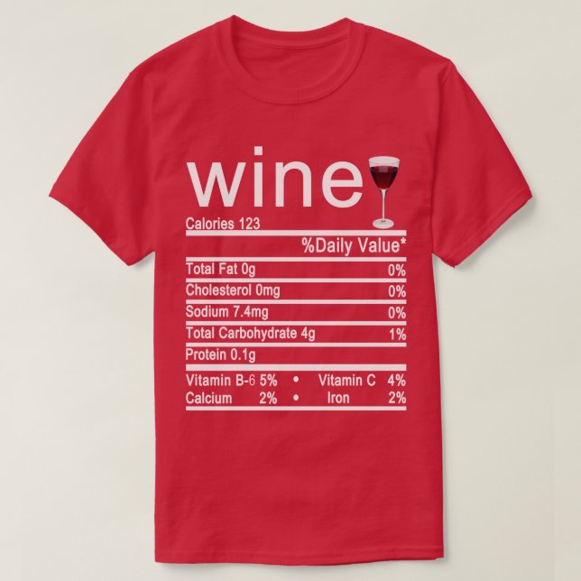 vin Nutrition Facts etikett T Shirt (Design framsida)